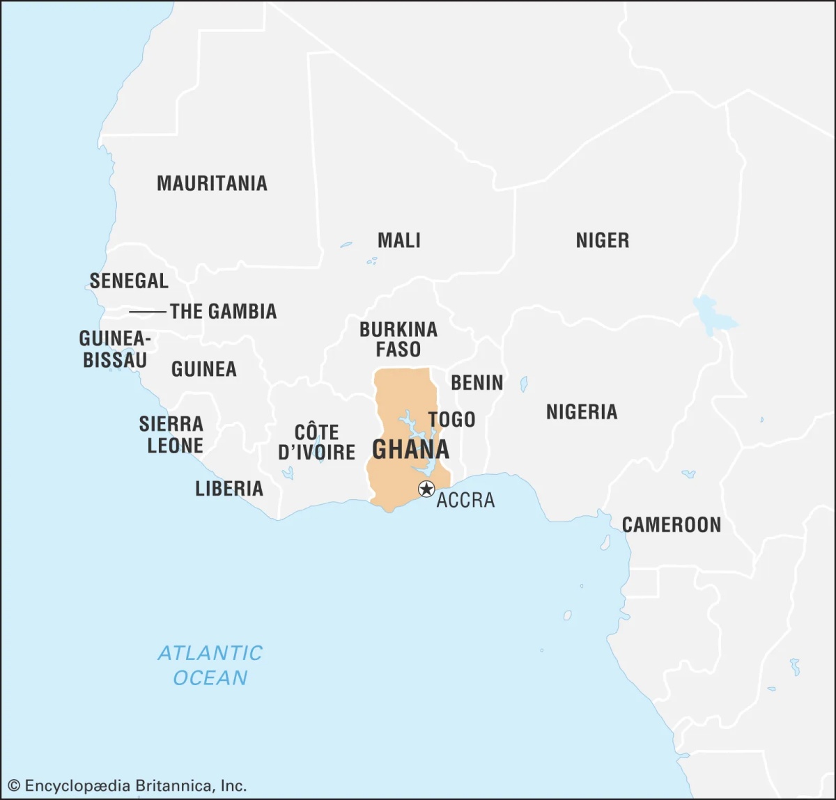 Khoảng cách vị trí địa lý của Ghana