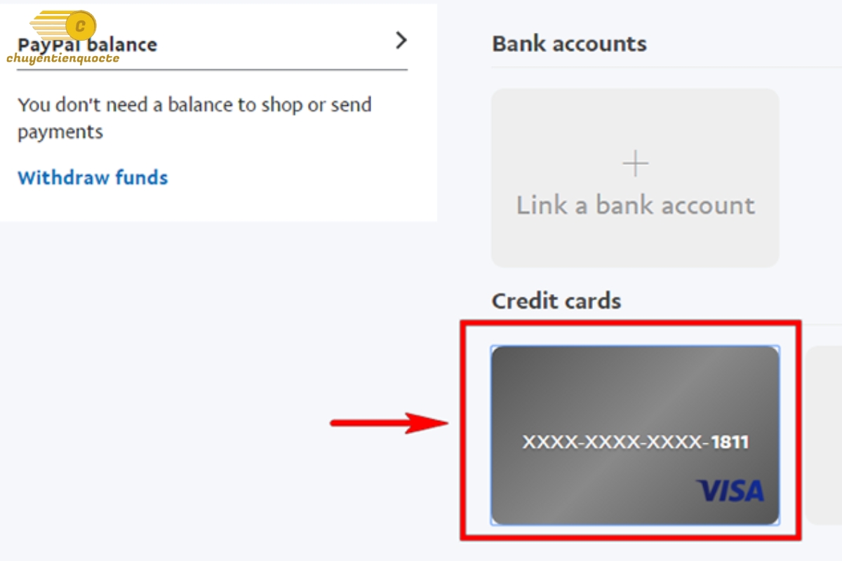 Thêm tài khoản ngân hàng mình đang sử dụng vào Paypal